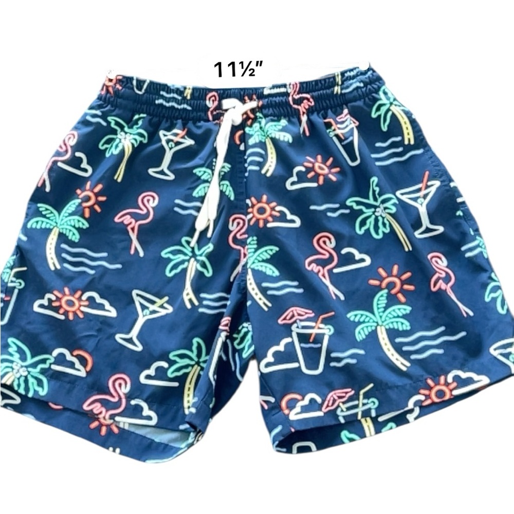 Chubbies The Neon Lights Classic Swim Trunk Navy‎ and Green Shorts Size Small - Picture 5 of 8